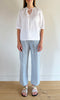 Linen Lace Trimmed Raglan Top