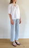 Linen Lace Trimmed Raglan Top