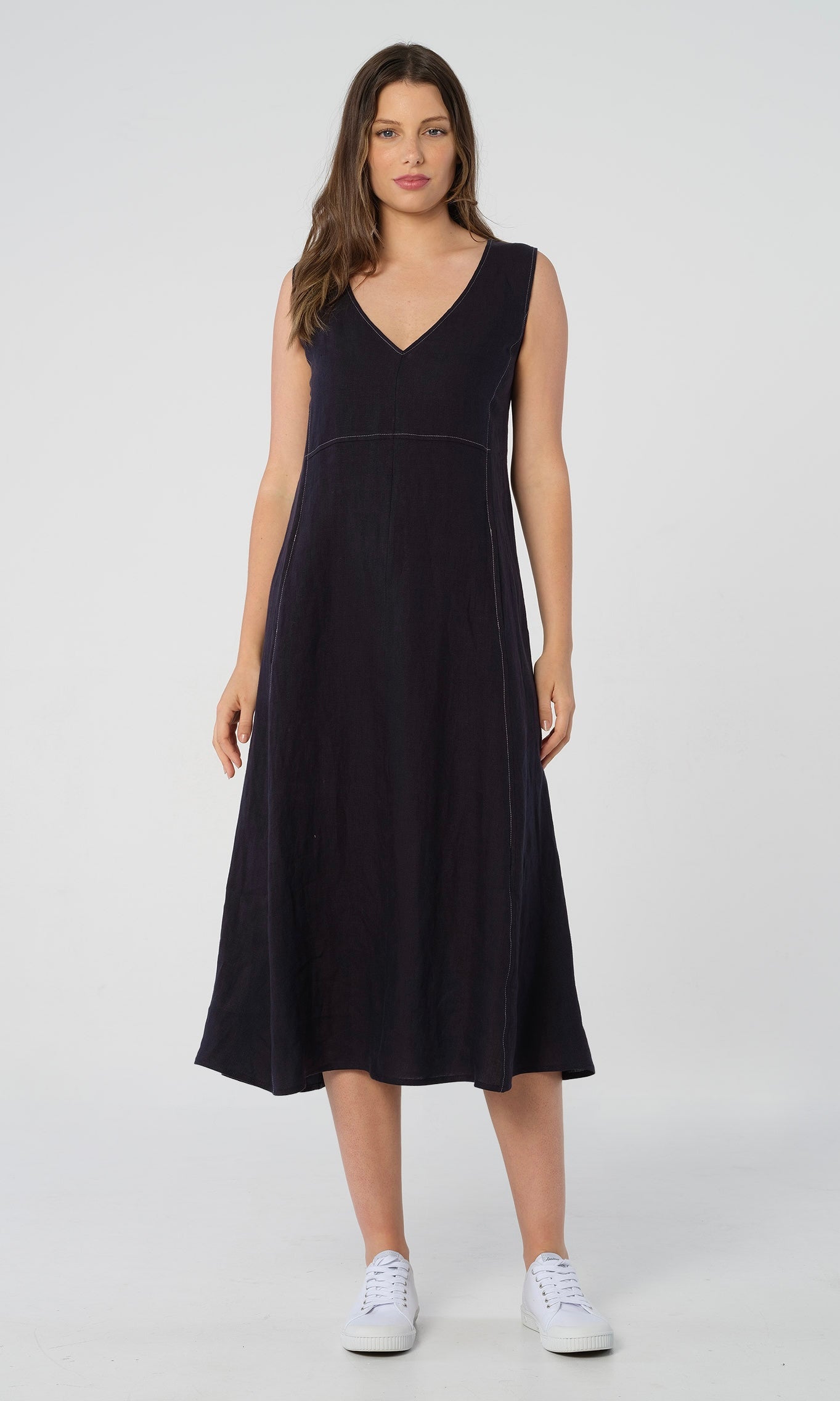 Linen Trapeze Dress – Anna Hoffmann Linen Trapeze Dress – Anna Hoffmann